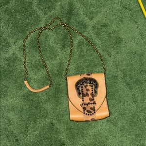 Leatherock  Tan with animal print Western Mini bag